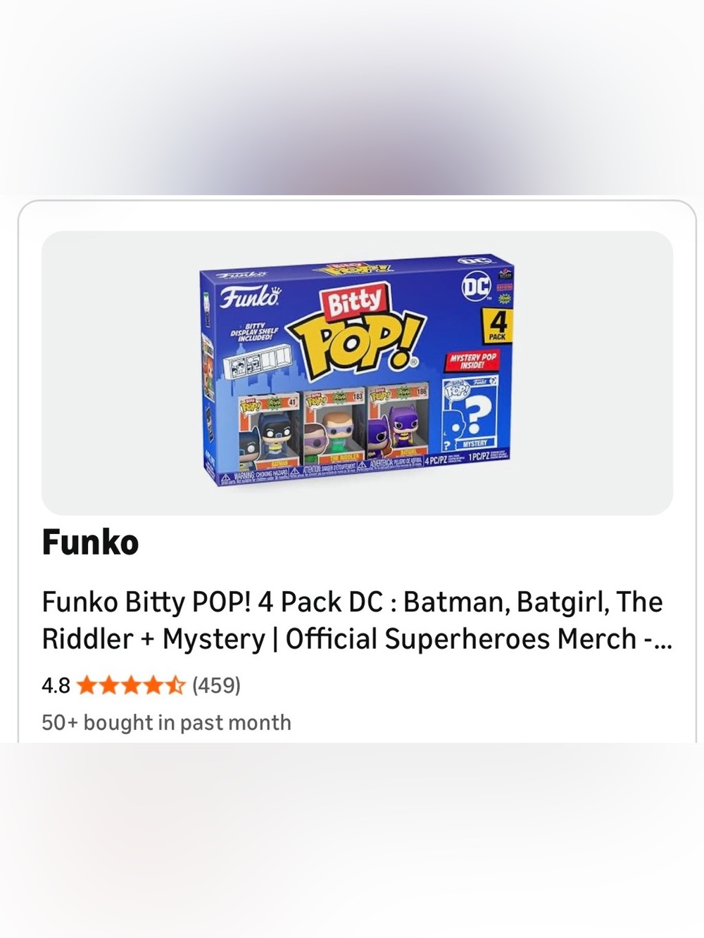 #3427**Funko Bitty Pop! DC Comics 4-Pack Series 4 - Blue Box - Picture 6 of 17